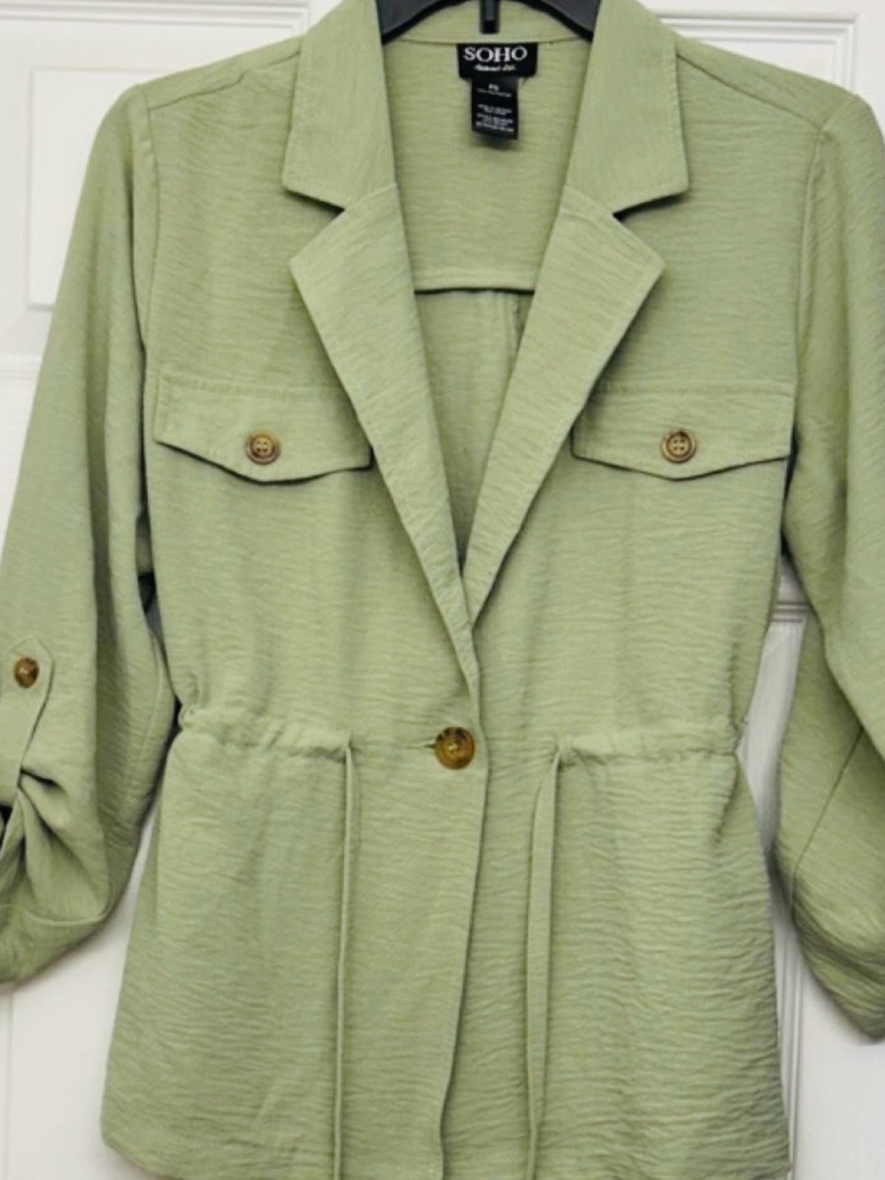 SOHO Sage Green Women's Utility Blazer Jacket